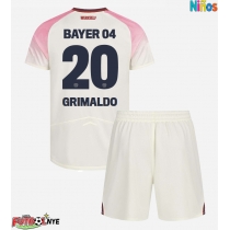 Camiseta Bayer Leverkusen Alejandro Grimaldo #20 Visitante Equipación para niños 2025-26 manga corta (+ pantalones cortos)
